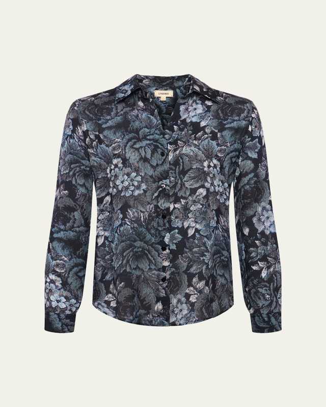 Nina Floral Silk Blous